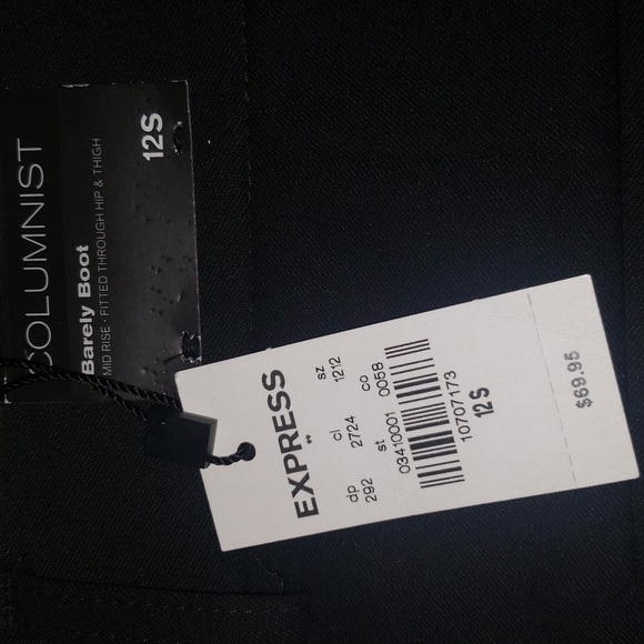 Express Columnist Barely Boot Mid Rise Black Pant 12 Short NWT - Picture 6 of 11